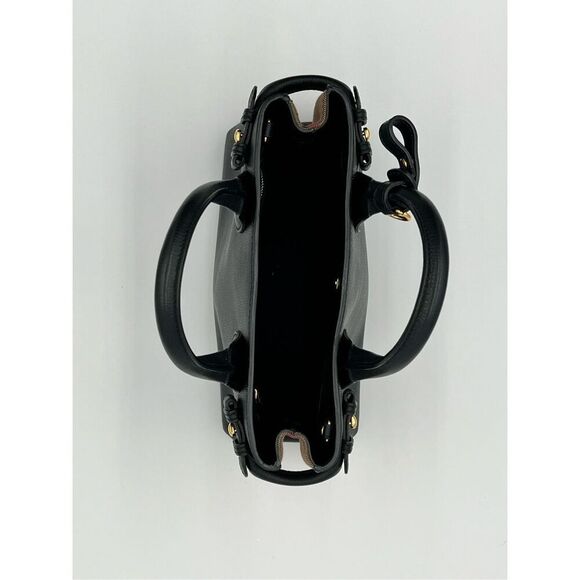 Burberry Banner Tote Iconic House Check Derby Shoulder Bag Black Leather - Picture 8 of 16
